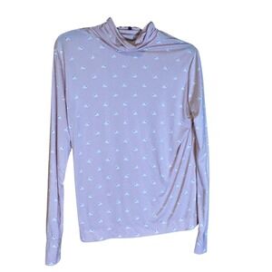 Lands End Women's Pink Scottie Dog Thermaskin Turtleneck‎ Top Base Layer L 14-16